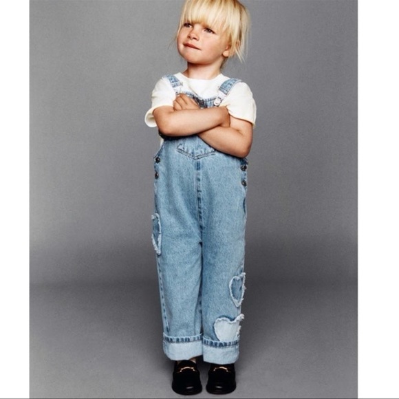Zara Other - Zara Kids Heart Denim Overalls NWT